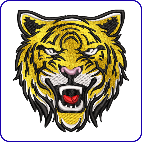 Roaring Tiger Head Embroidery Design