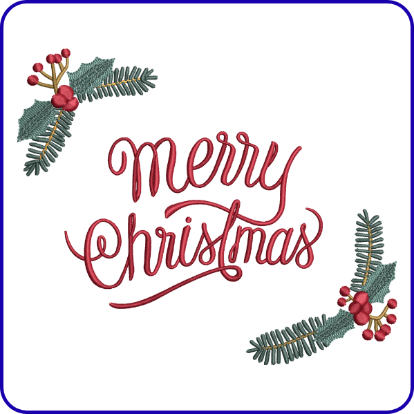 Merry Christmas Embroidery Design