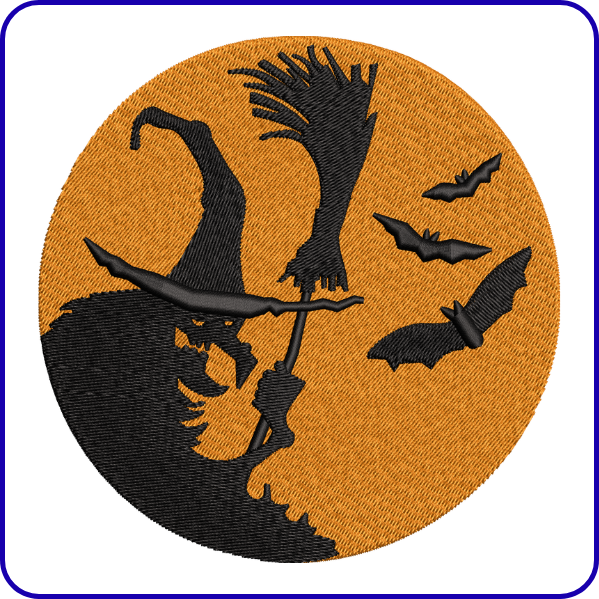 Halloween Witch Embroidery Design