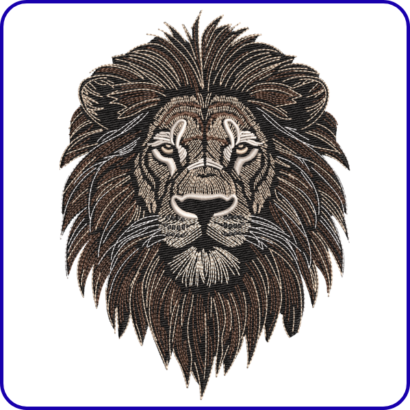 Majestic Lion Head Embroidery Design