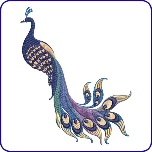 Elegant Peacock Embroidery Design