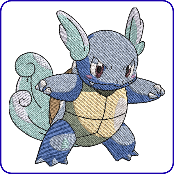 Cute Water Turtle Embroidery Design